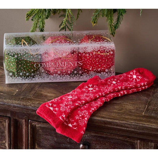 Complliments Set of 3 Cozy Holiday Gifting Socks