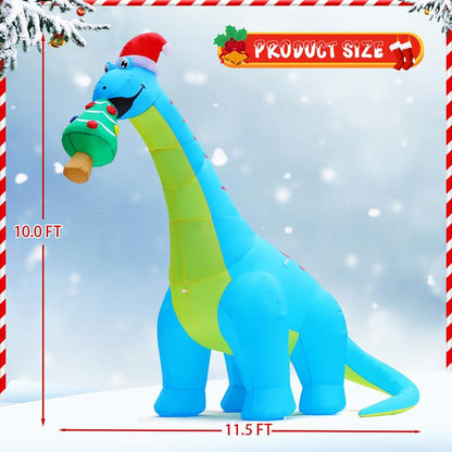 Christmas Dinosaur Eat Christmas Tree Inflatable 10FT Outdoor Decorations with LEDs Water Proof Cloth Set for Festive Halloween & Christmas Decorations
