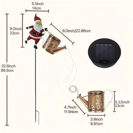 Christmas Solar Kettle Lights Garden Lawn Decorative Santa Kettle Ground Lamp Eco-Friendly Festive Design Solar Night Lights for Outdoor Garden Decor Unisex